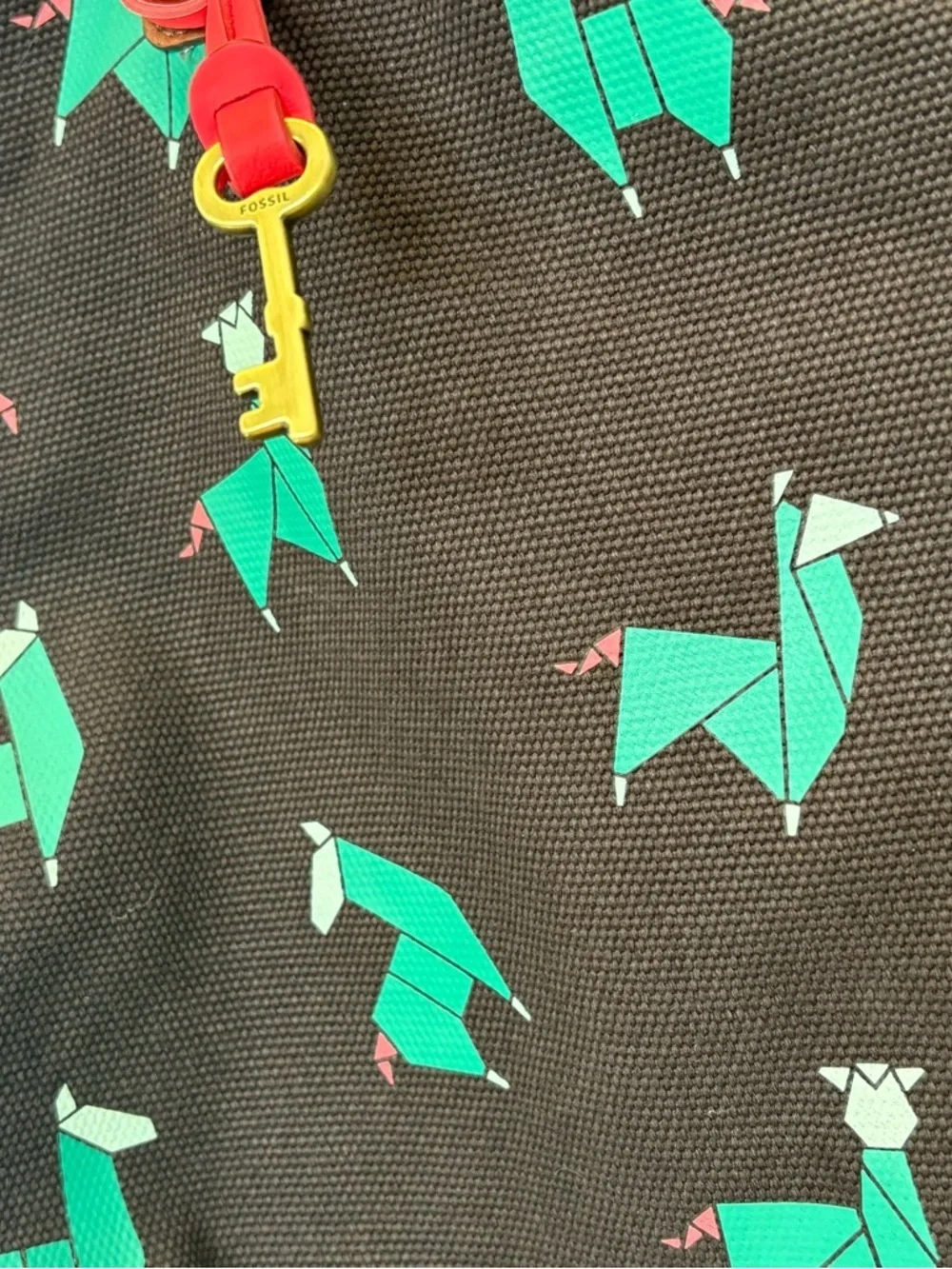 Fossil Rachel Tote with Wallet- Origami Llama Print